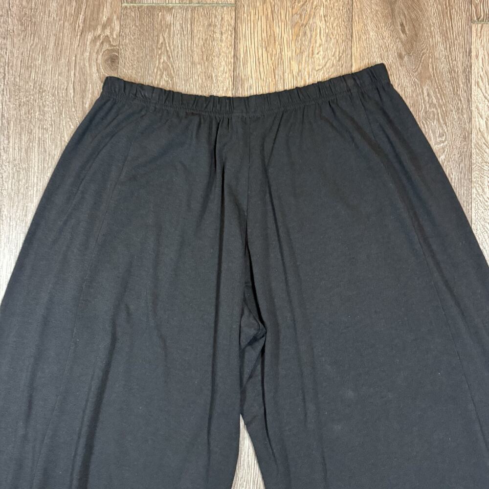 Lisa Bayne Black Bamboo Cotton Blend Cropped Harem Pants Medium Made in USA - Picture 12 of 13